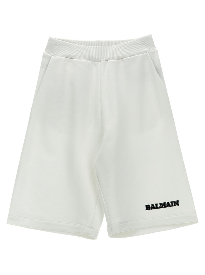 Logo print Bermuda shorts White/black Rayon Bermuda