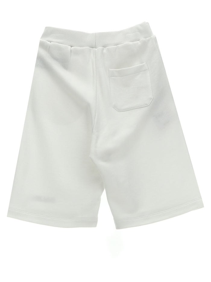 Logo print Bermuda shorts White/black Rayon Bermuda