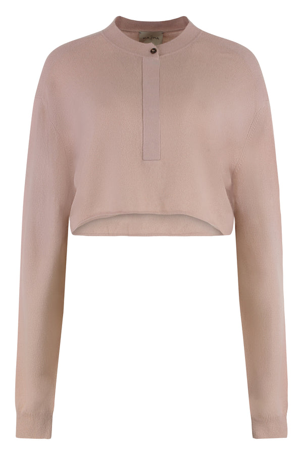 Cropped Sweater Light Pink Cashmere