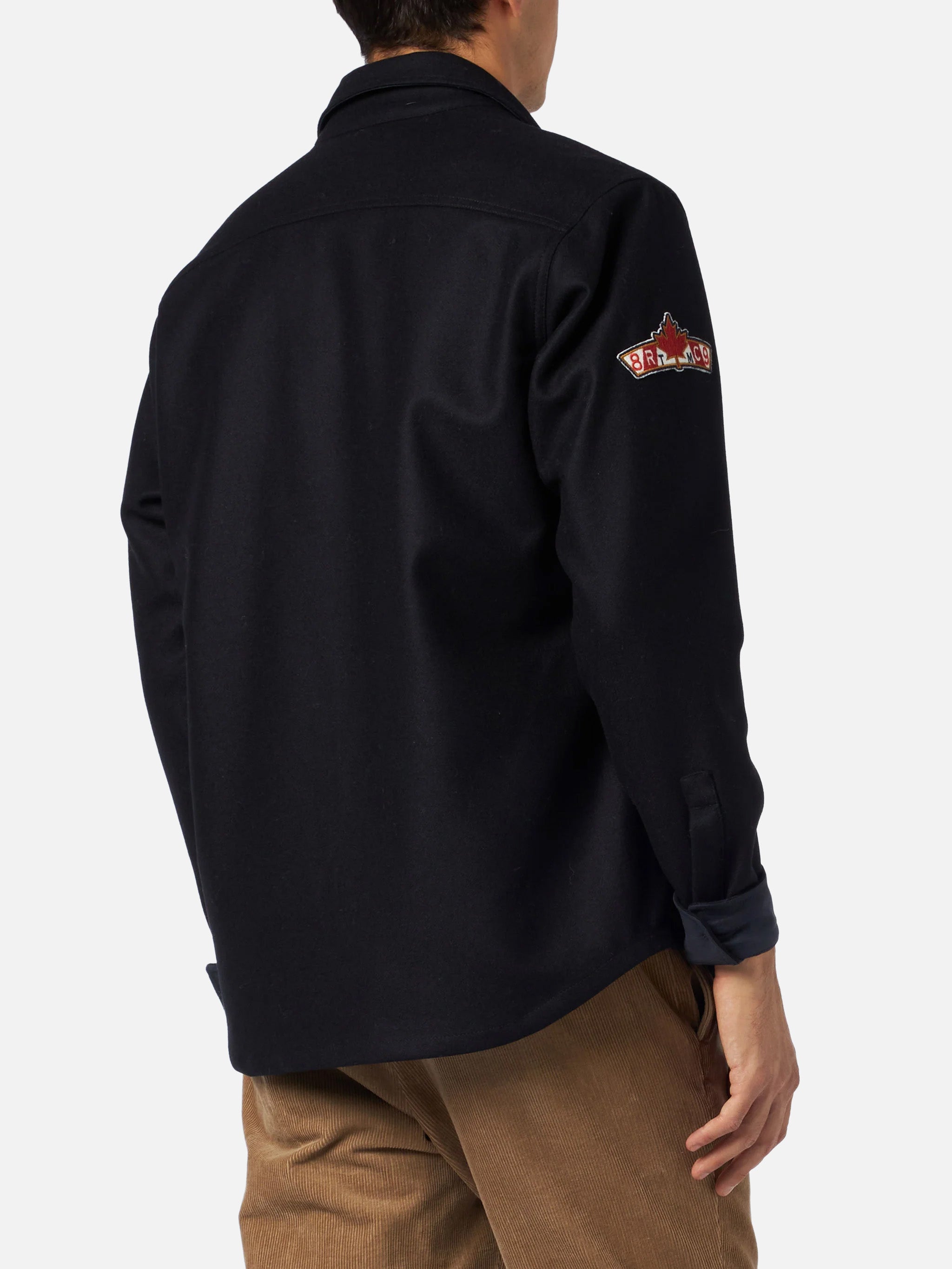 Man Wooly Blue Overshirt With Pockets And Patches Shirt