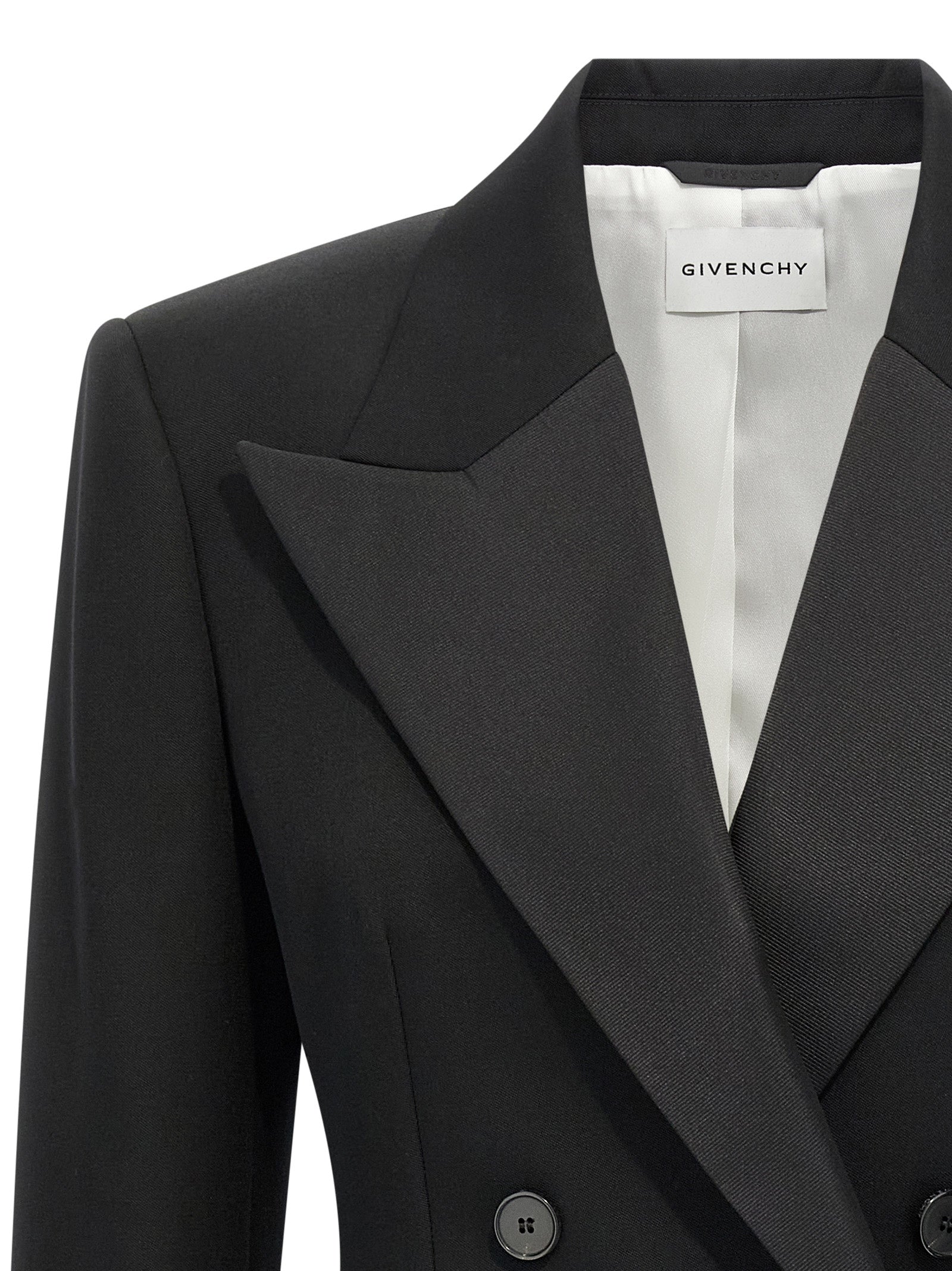Satin lapel blazer Black Wool Blazer, Suits