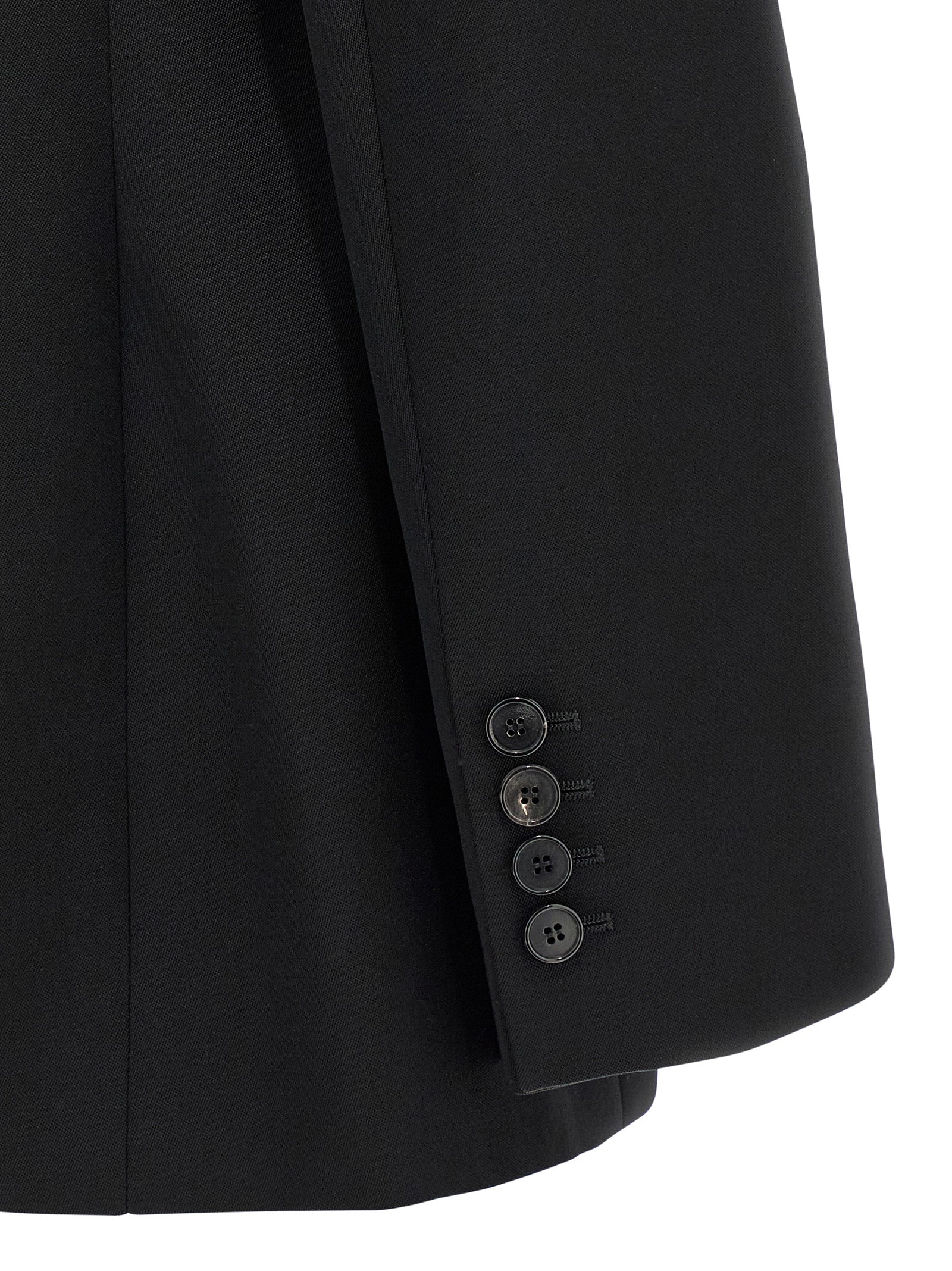 Satin lapel blazer Black Wool Blazer, Suits
