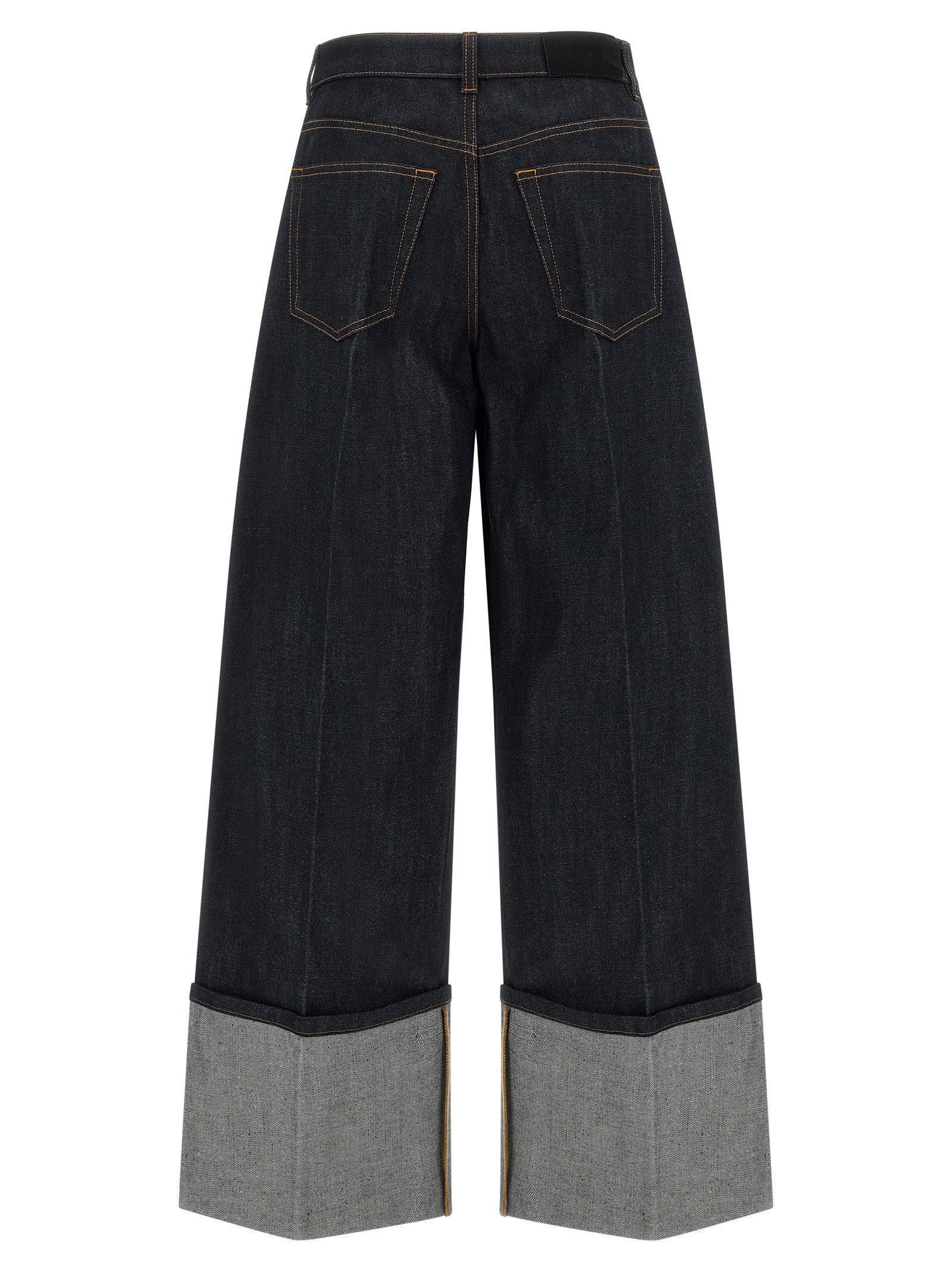 Turn Up Jeans Blue Cotton