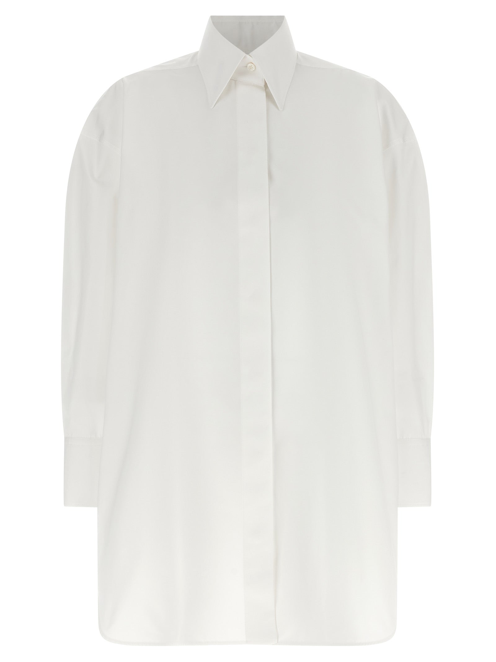 Asymmetric Shirt White Cotton Shirt, Blouse