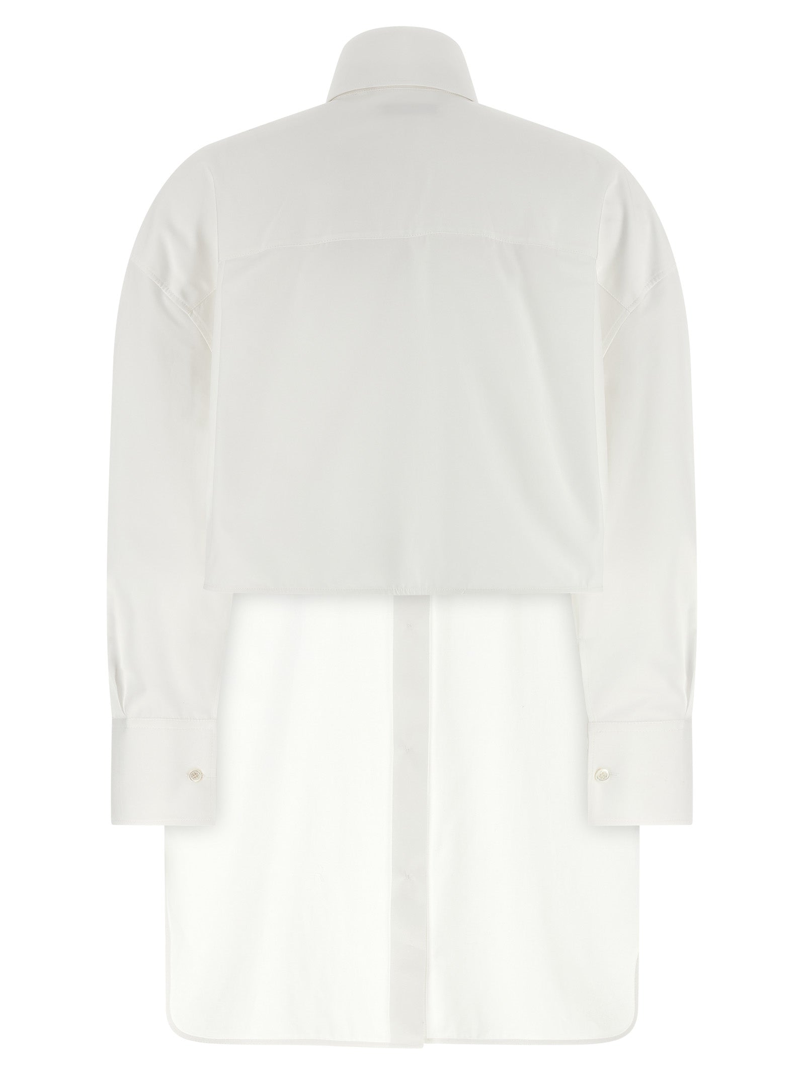 Asymmetric Shirt White Cotton Shirt, Blouse