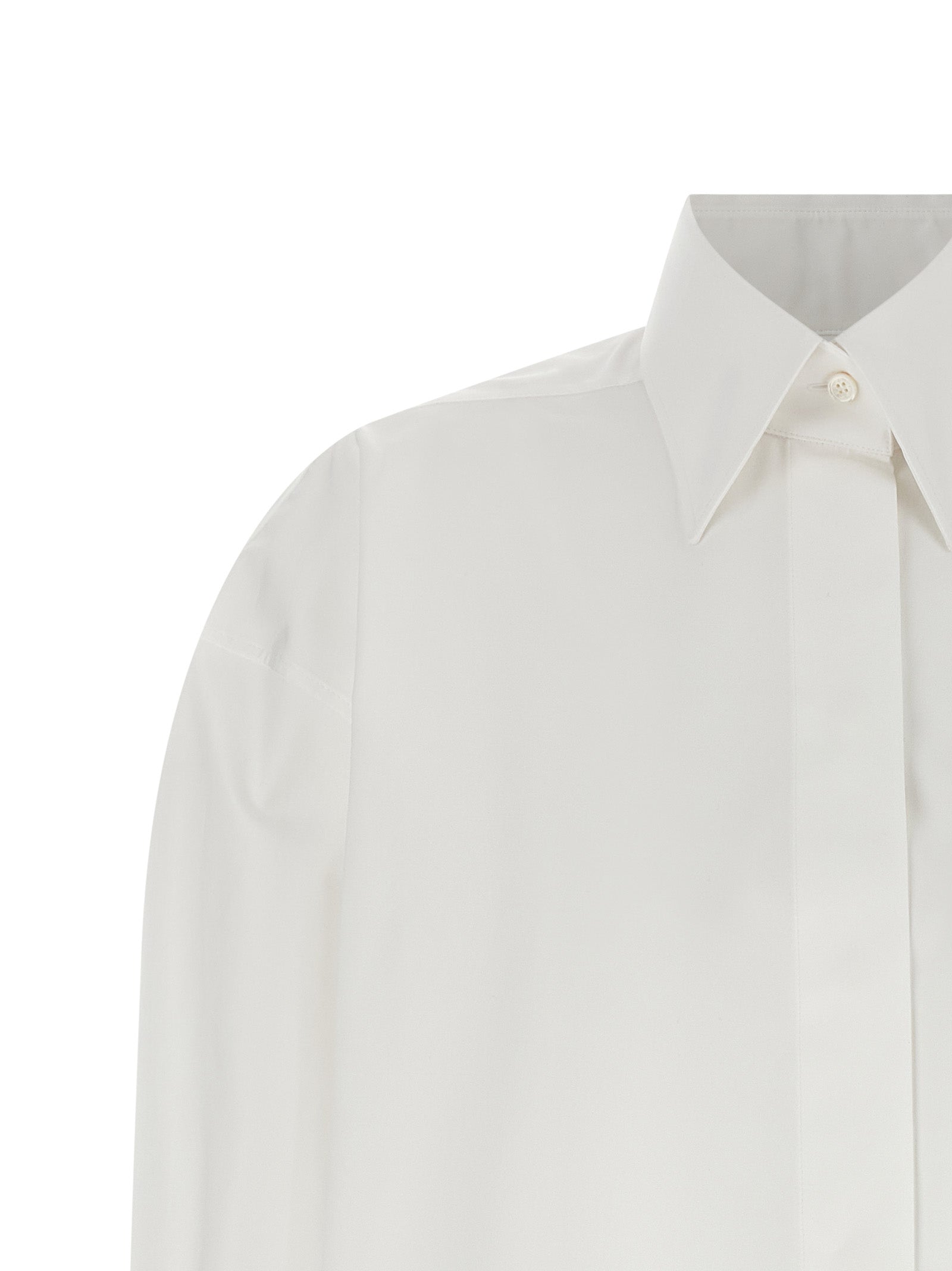 Asymmetric Shirt White Cotton Shirt, Blouse