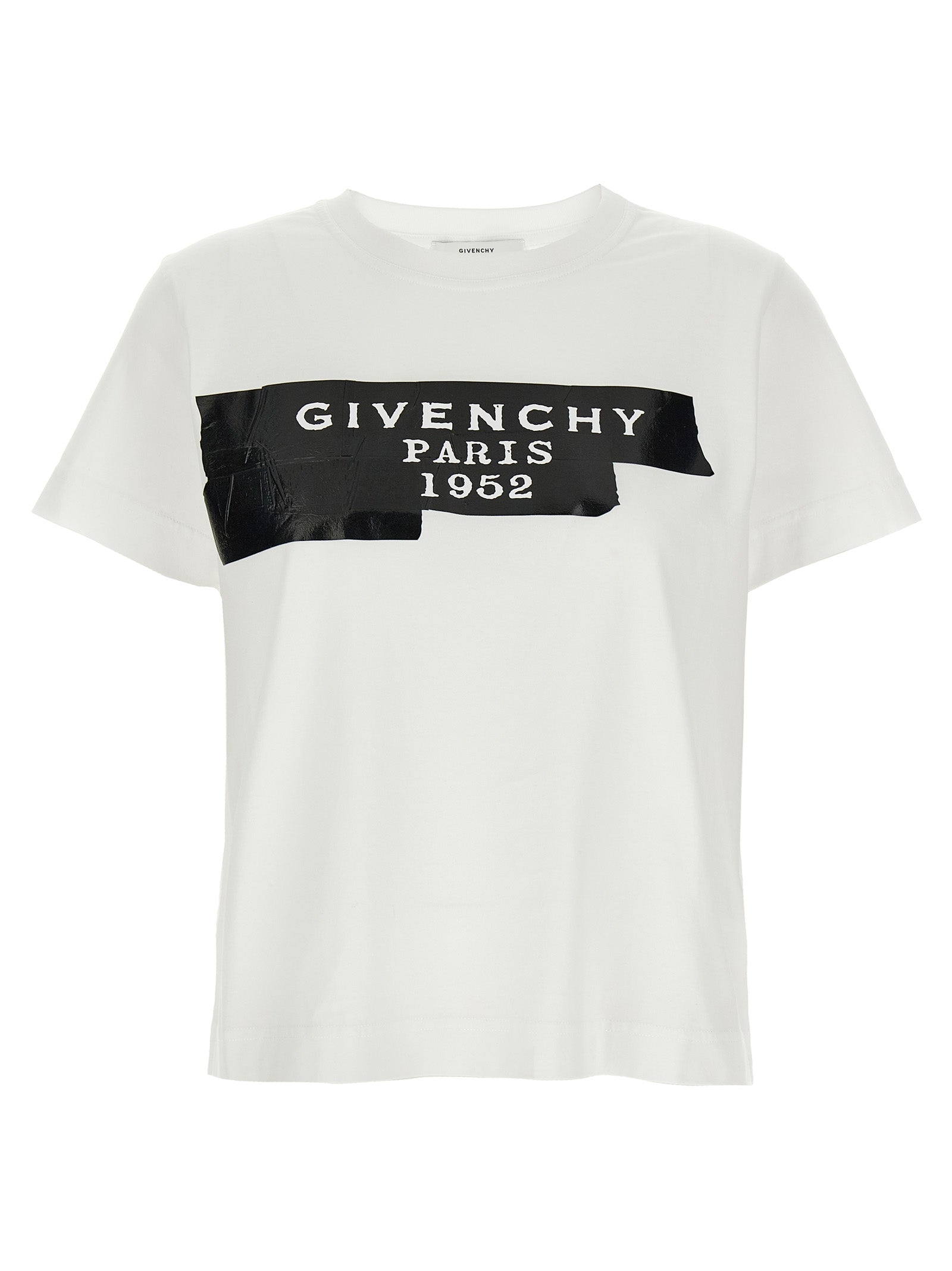 GIVENCHY Tape T-shirt White/black Cotton