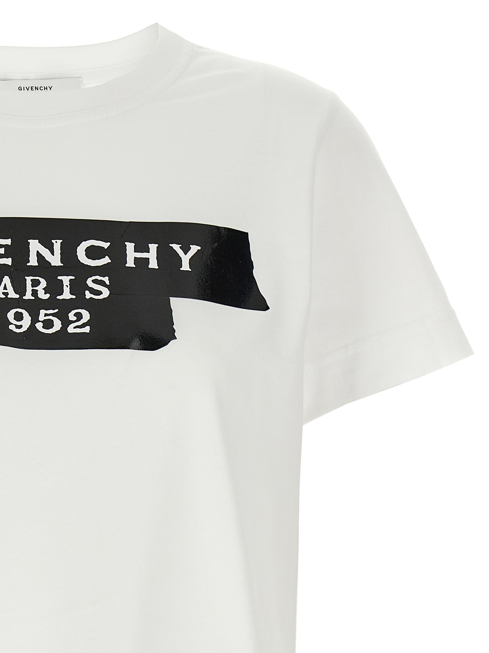 GIVENCHY Tape T-shirt White/black Cotton