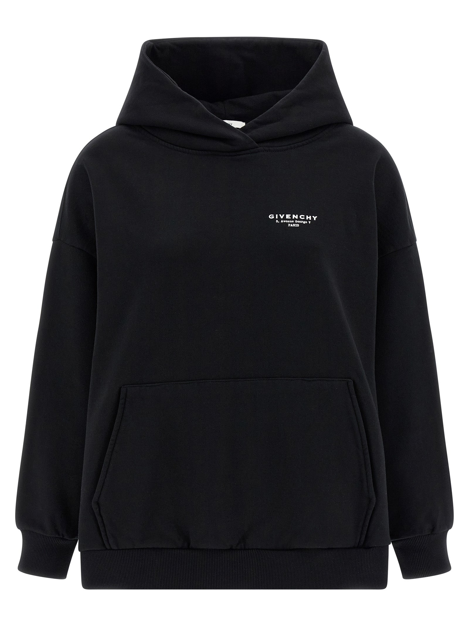 Logo print hoodie White/black Cotton Sweatshirt