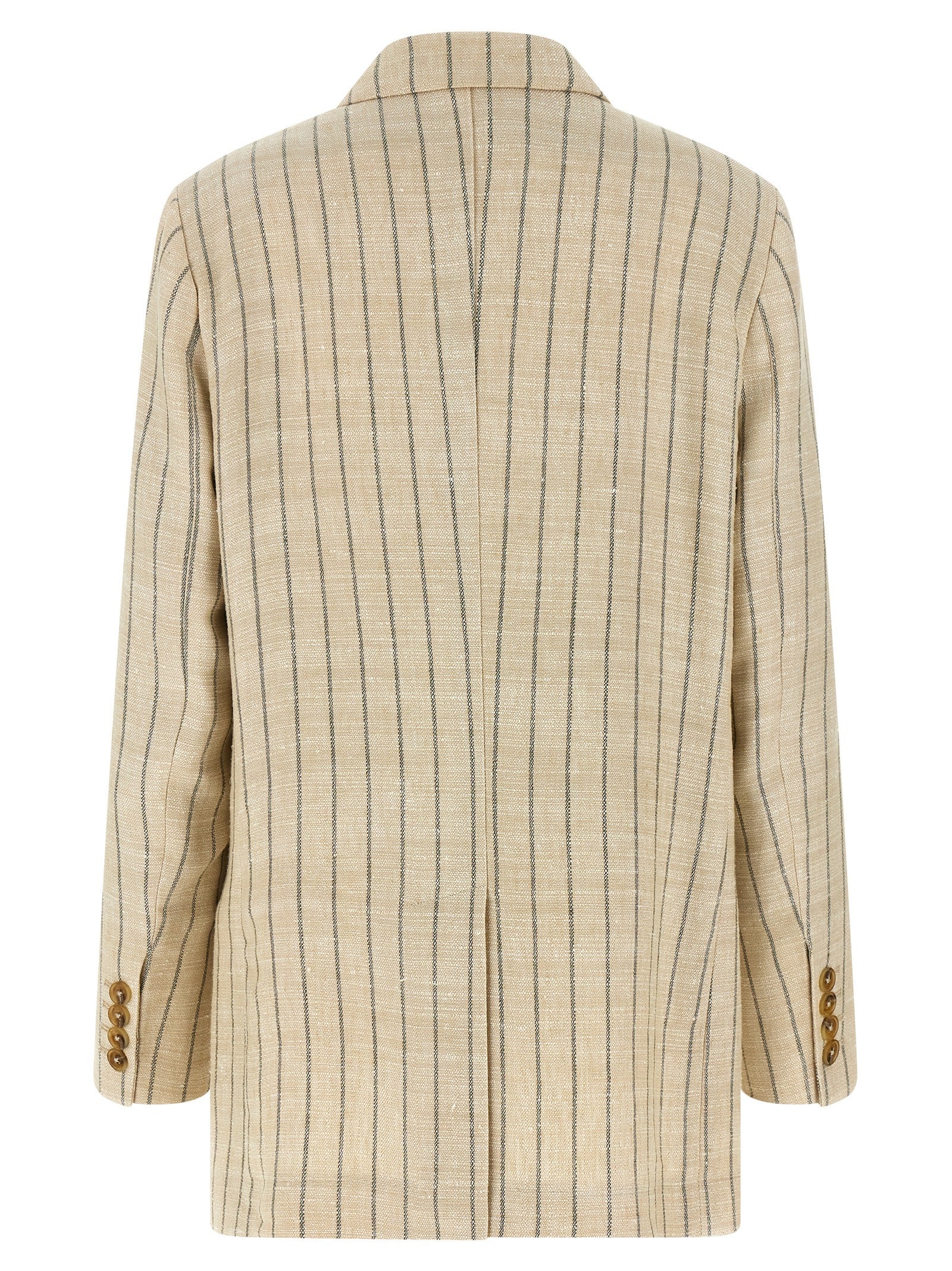 Serene Everyday Blazer Beige Cotton Hemp Polyamide Blazer, Suits