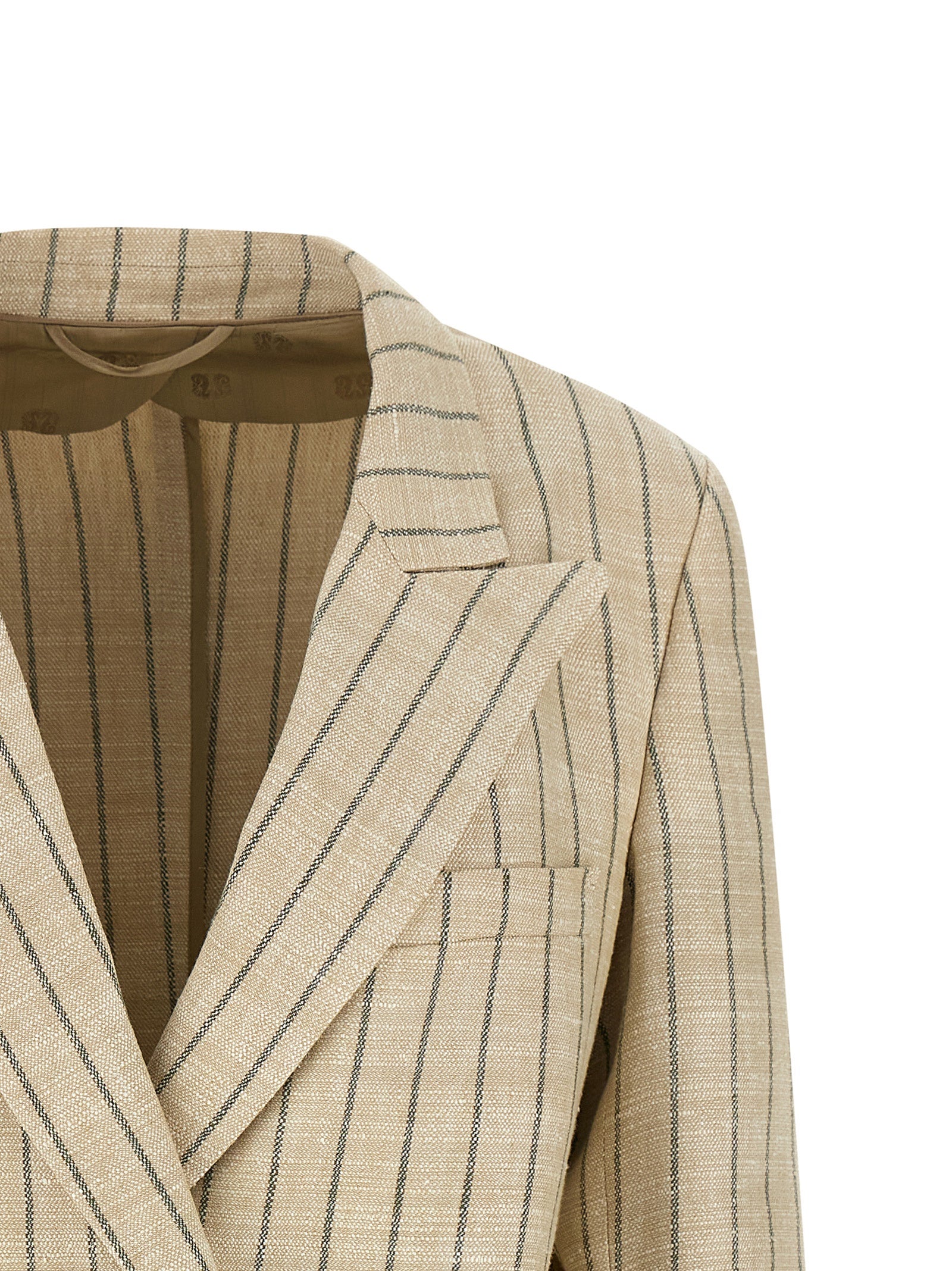 Serene Everyday Blazer Beige Cotton Hemp Polyamide Blazer, Suits