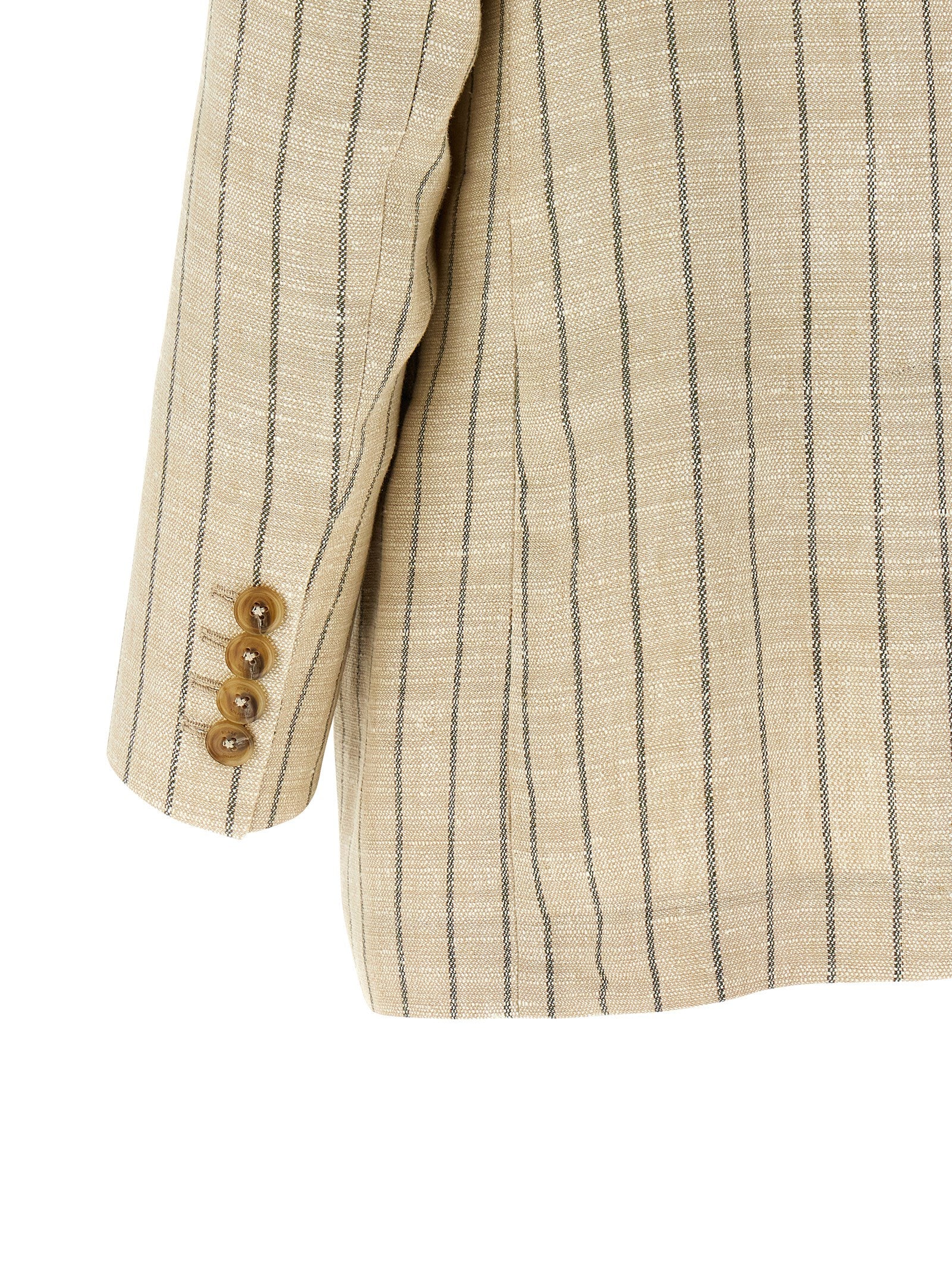 Serene Everyday Blazer Beige Cotton Hemp Polyamide Blazer, Suits