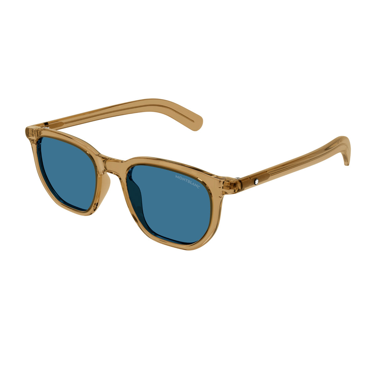 Montblanc MB0352S Linea Snowcap 005 Brown Blue Marrone Injected Acetate Occhiali Da Sole
