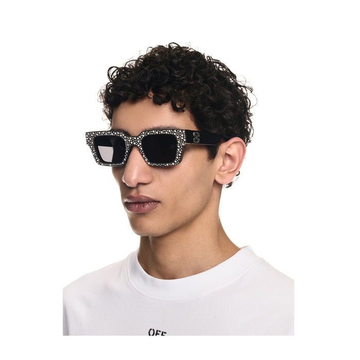 Off White OERI126 VIRGIL L 7207 Silver Dark Grey Nero Acetate Occhiali Da Sole