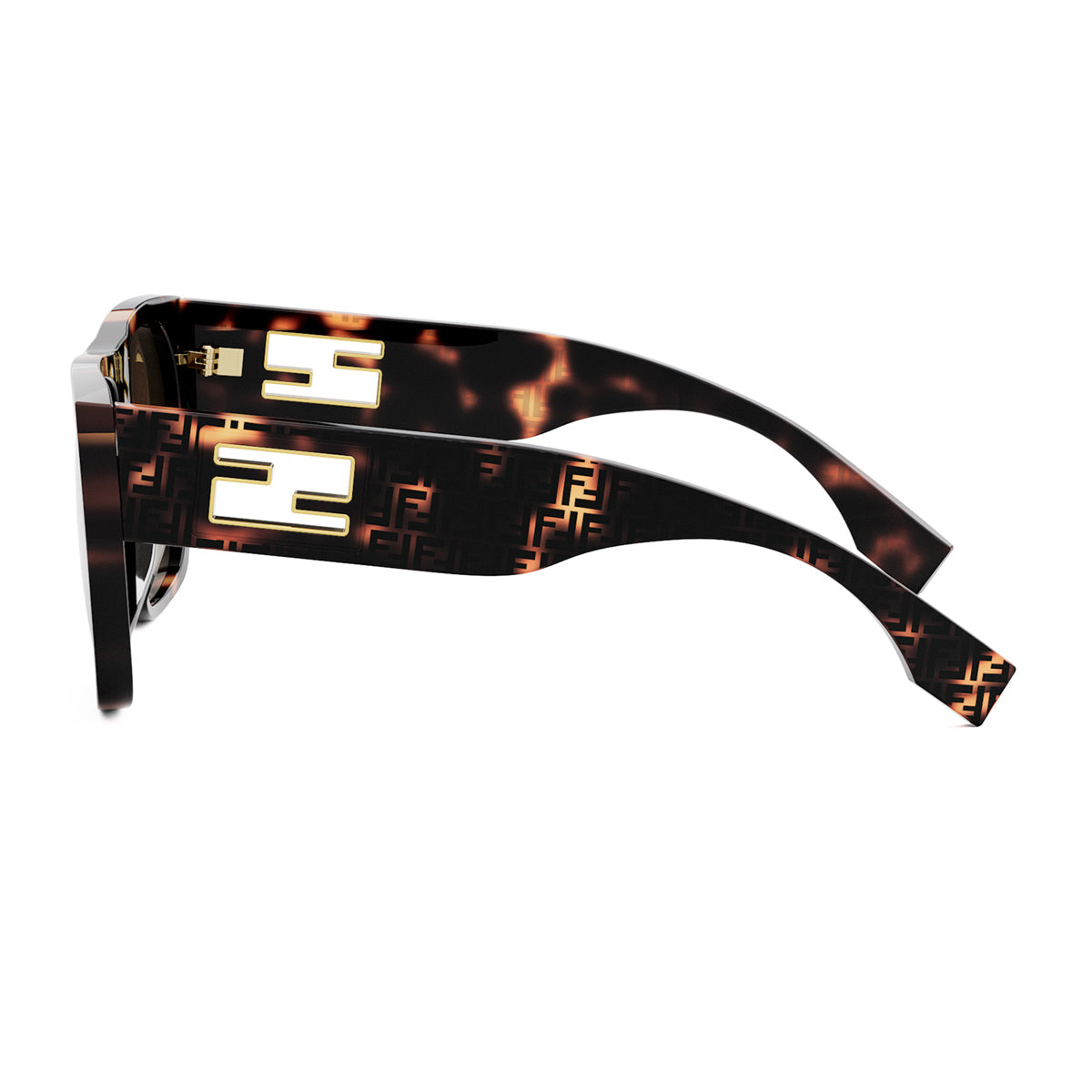 Fendi FE40124I Baguette 55e Marrone Acetate Occhiali Da Sole