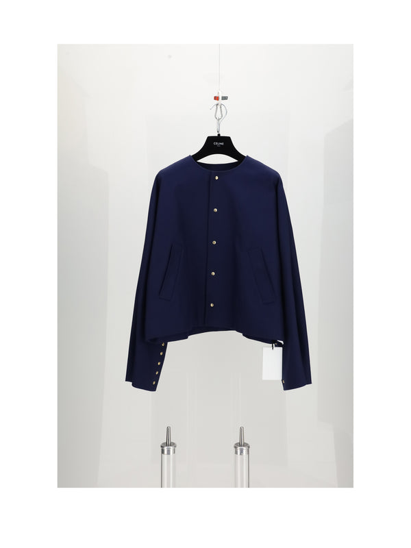 Cardigan Jacket Royal Blue Cotton