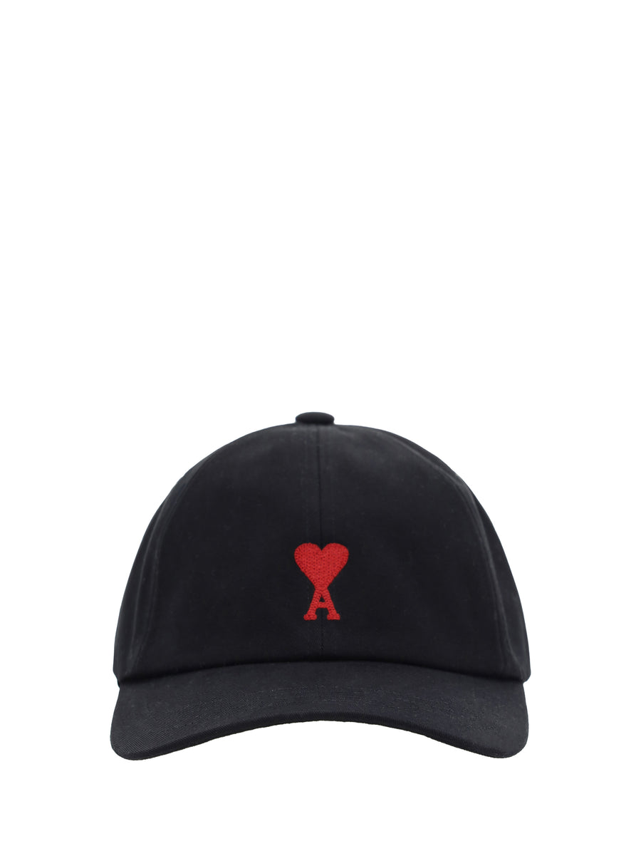 AMI Paris BFUCP006AW0041 100% Cotton baseball cap in black