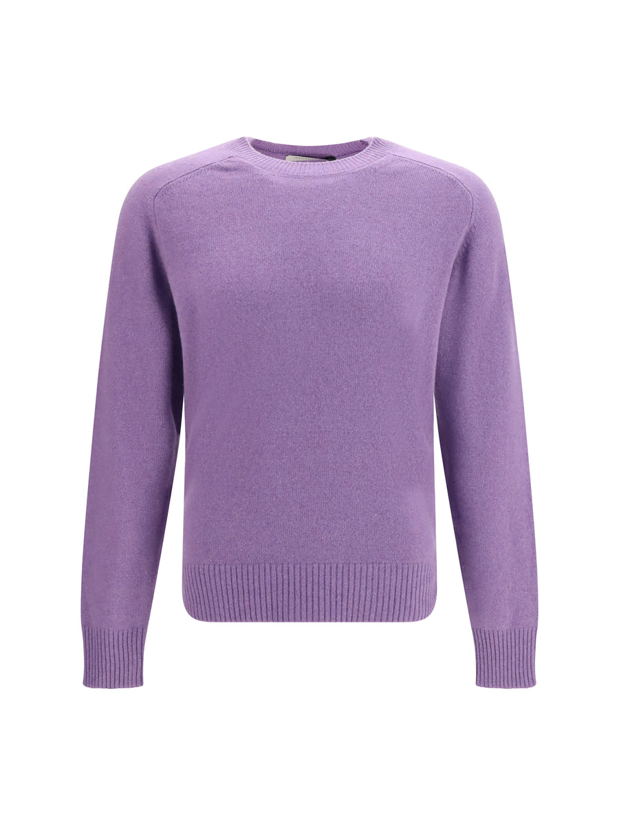 Crewneck Sweater Aubergine Kashmir/capra Hircus