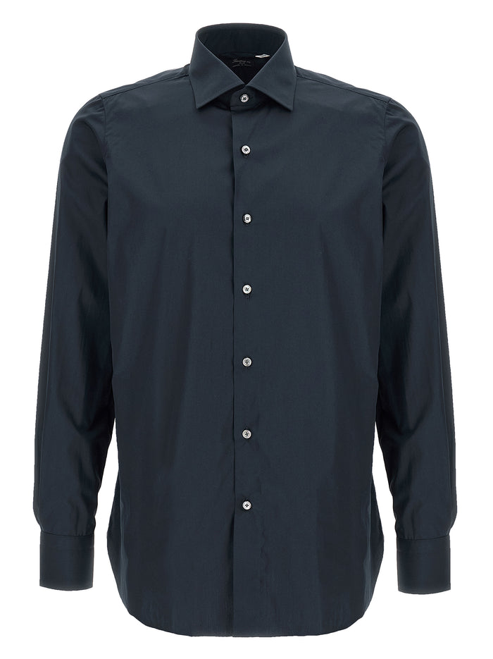 Napoli shirt Blue Cotton Shirt, Blouse