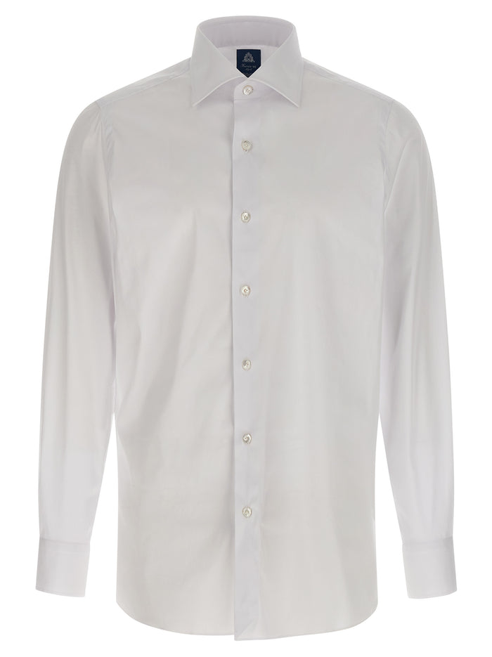 Napoli Shirt White Cotton Polyamide Elastane Shirt, Blouse
