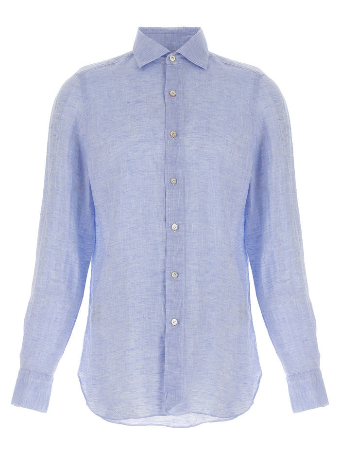 Gaeta shirt Light Blue Linen Shirt, Blouse