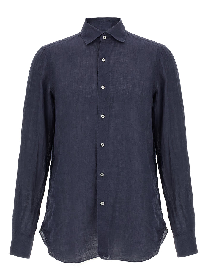 Gaeta shirt Blue Linen Shirt, Blouse