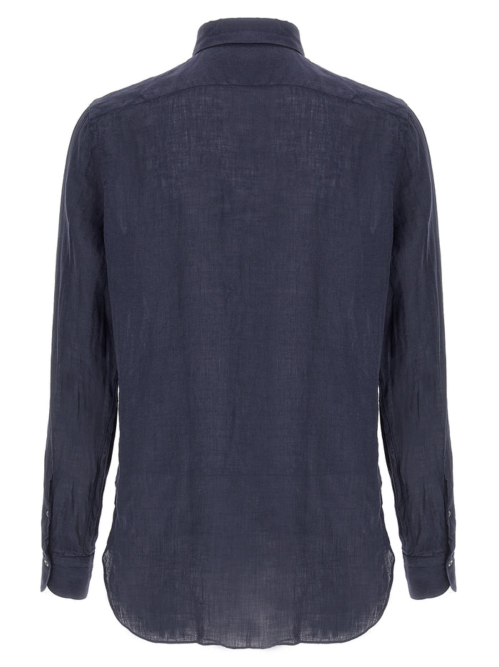 Gaeta shirt Blue Linen Shirt, Blouse