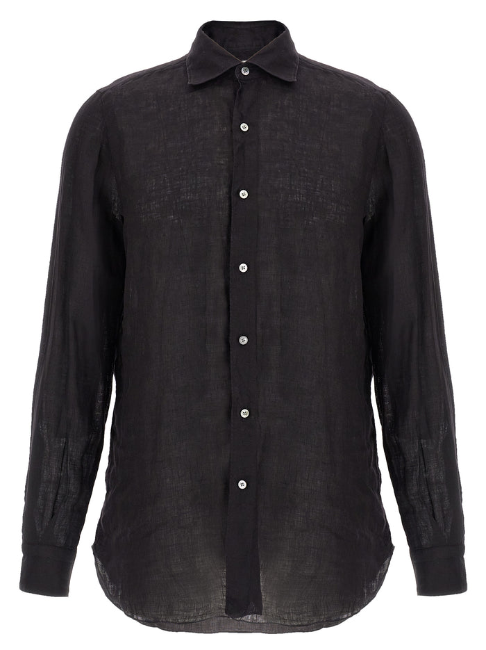 Gaeta shirt Black Linen Shirt, Blouse