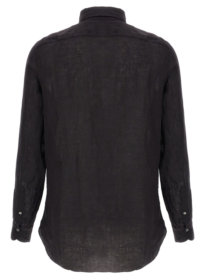 Gaeta shirt Black Linen Shirt, Blouse