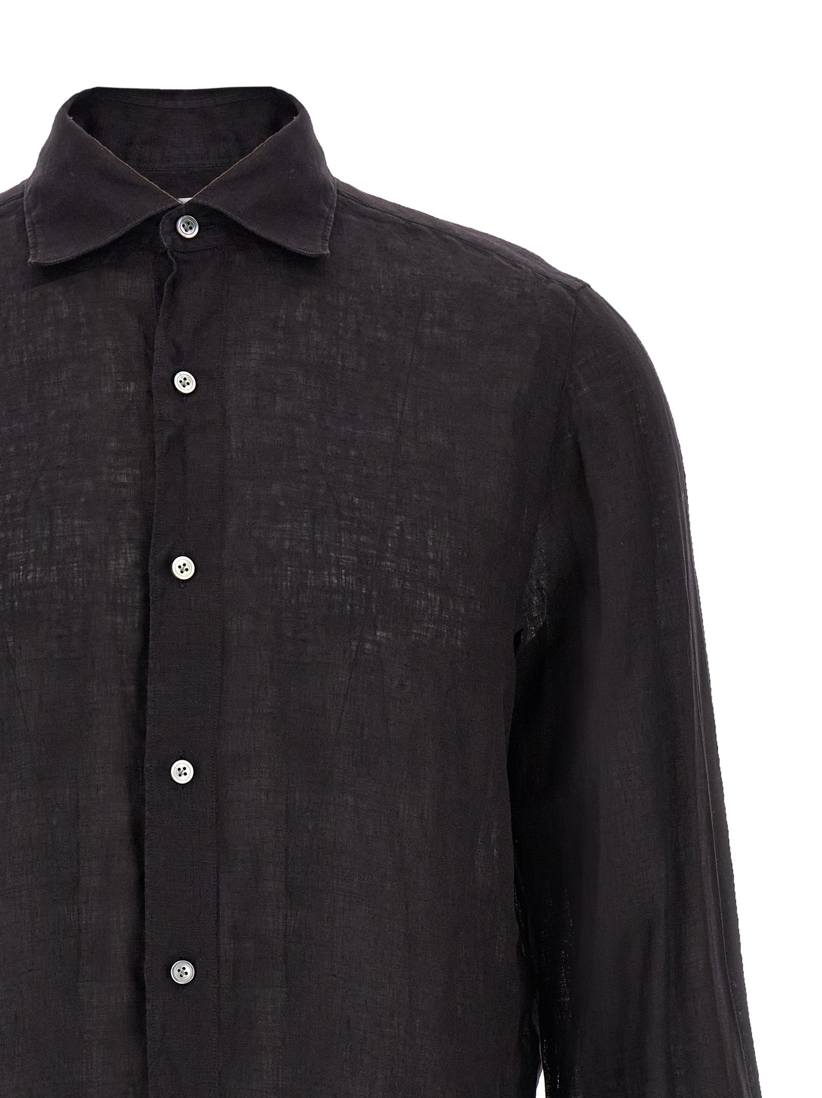 Gaeta shirt Black Linen Shirt, Blouse