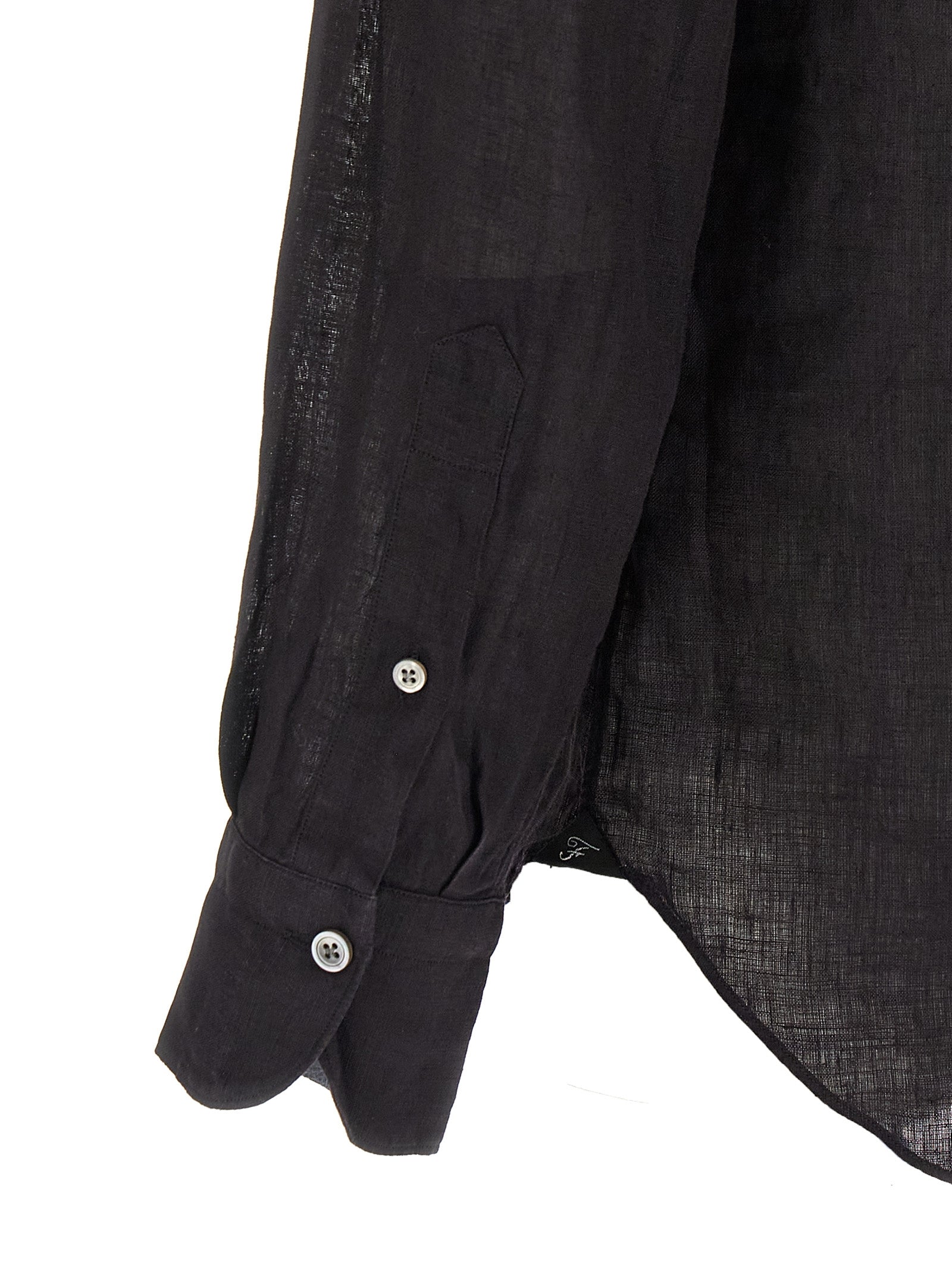 Gaeta shirt Black Linen Shirt, Blouse