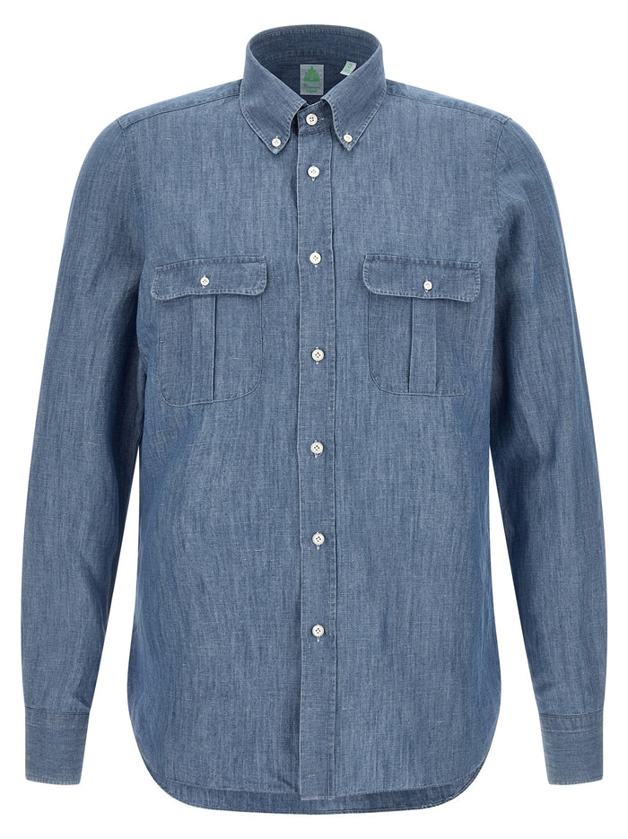 Zurigo shirt Blue Cotton Shirt, Blouse