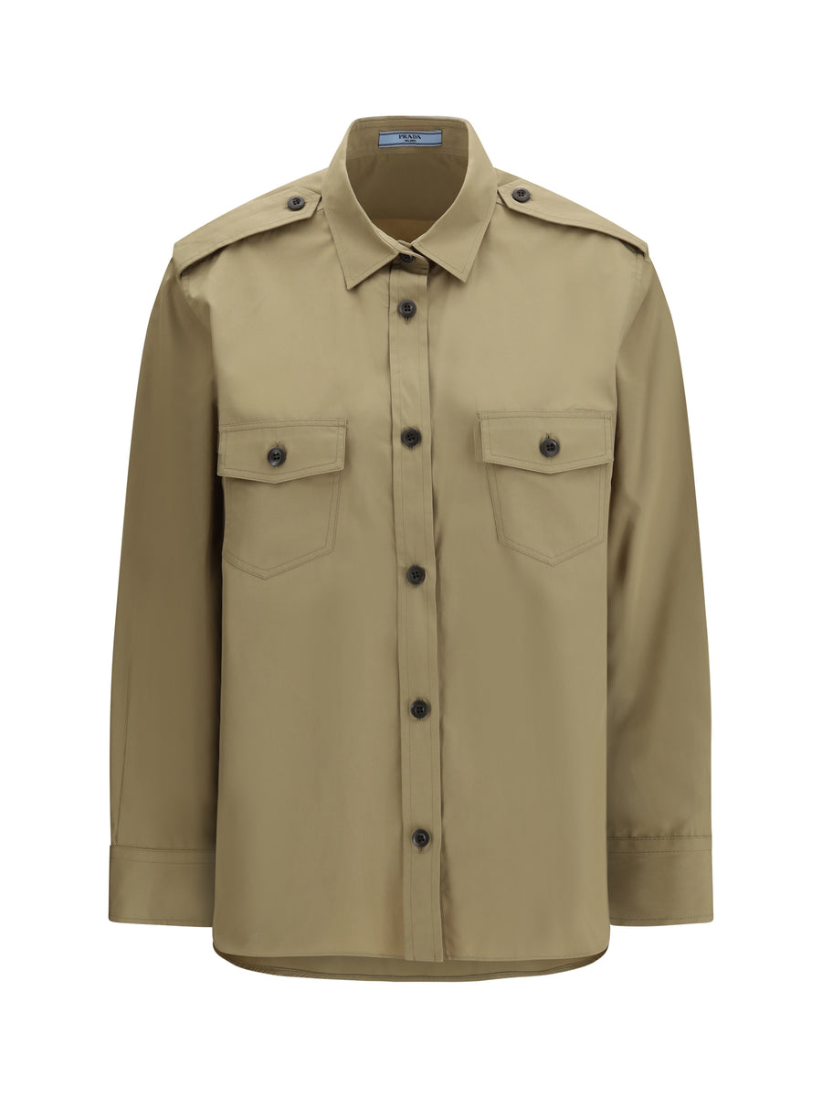 Prada 100% cotton shirt in beige