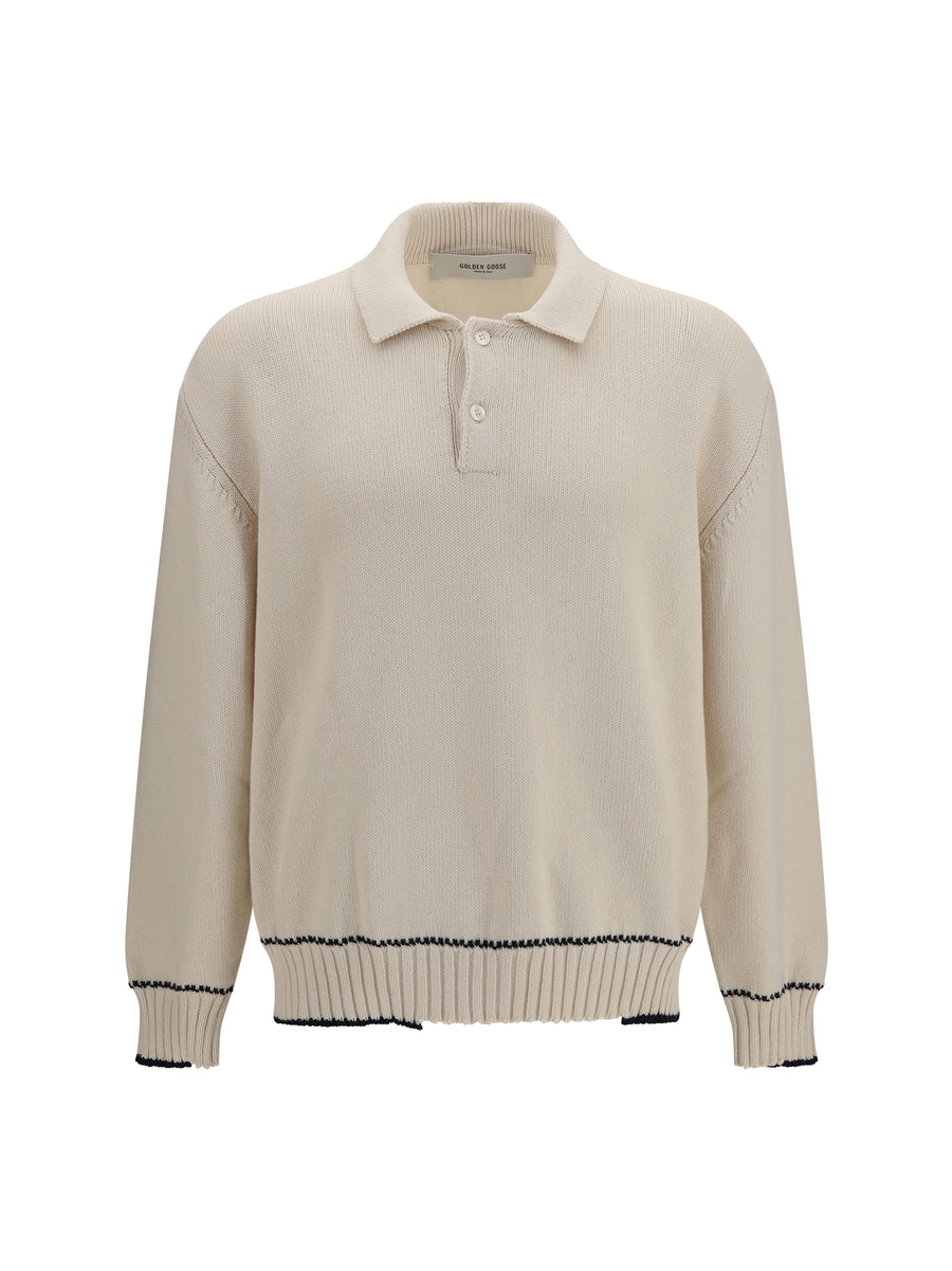 Golden Goose 91% cotton polo in white