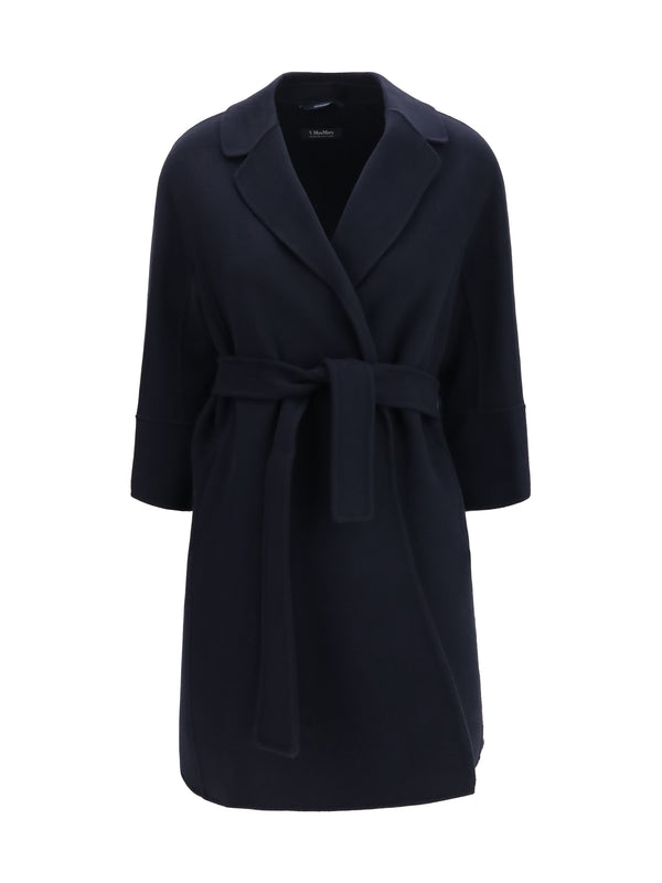 Arona Virgin Wool Coat Classic Dark Blue Fleece Ovis Aries