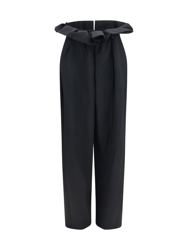 Khaite 100% Merino Wool Ovis Aries trousers in black
