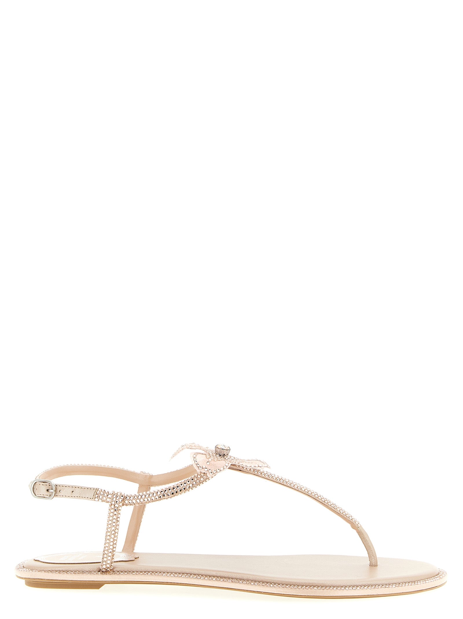Peach Flower sandals Pink Glass Stone