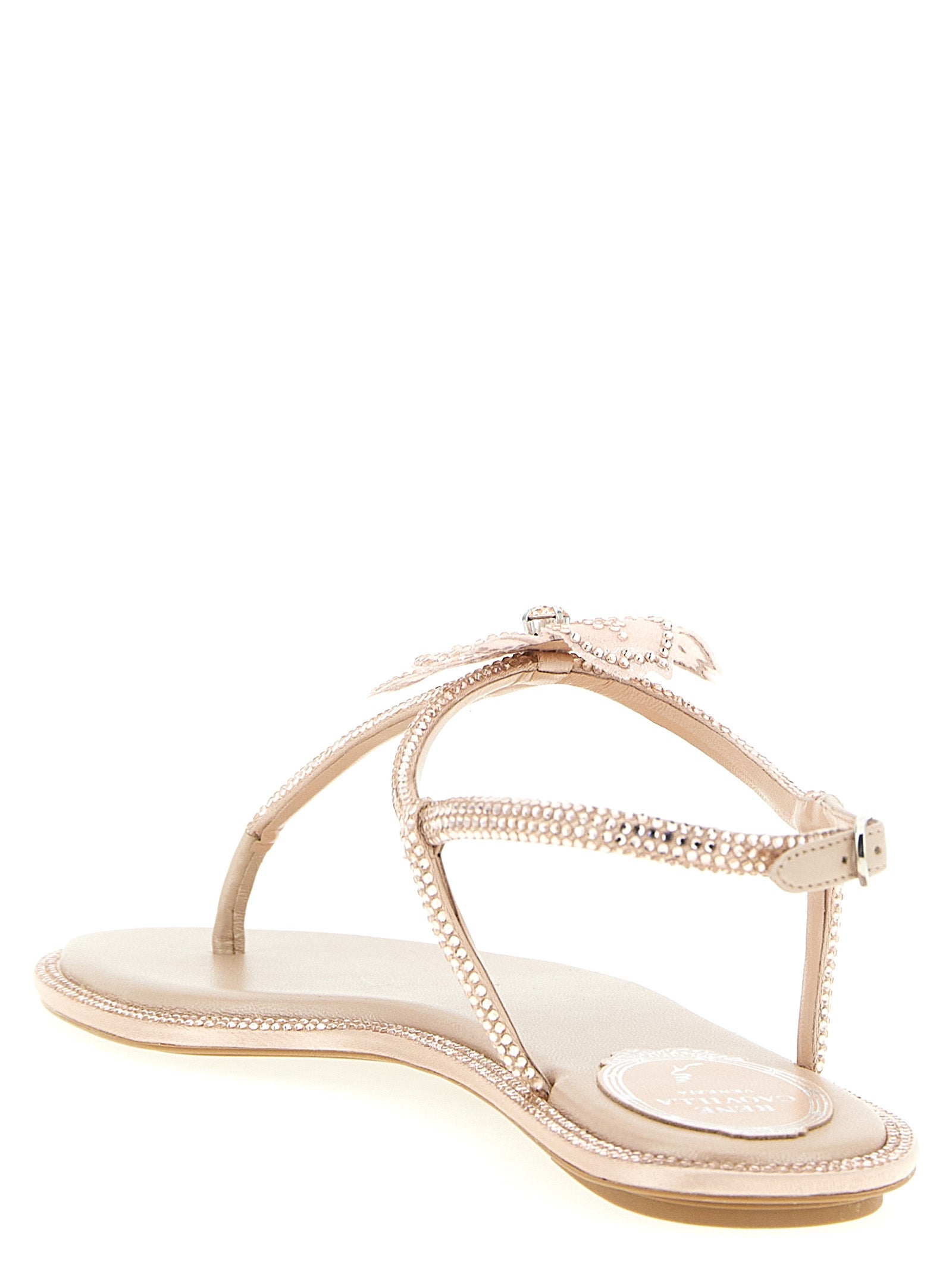 Peach Flower sandals Pink Glass Stone