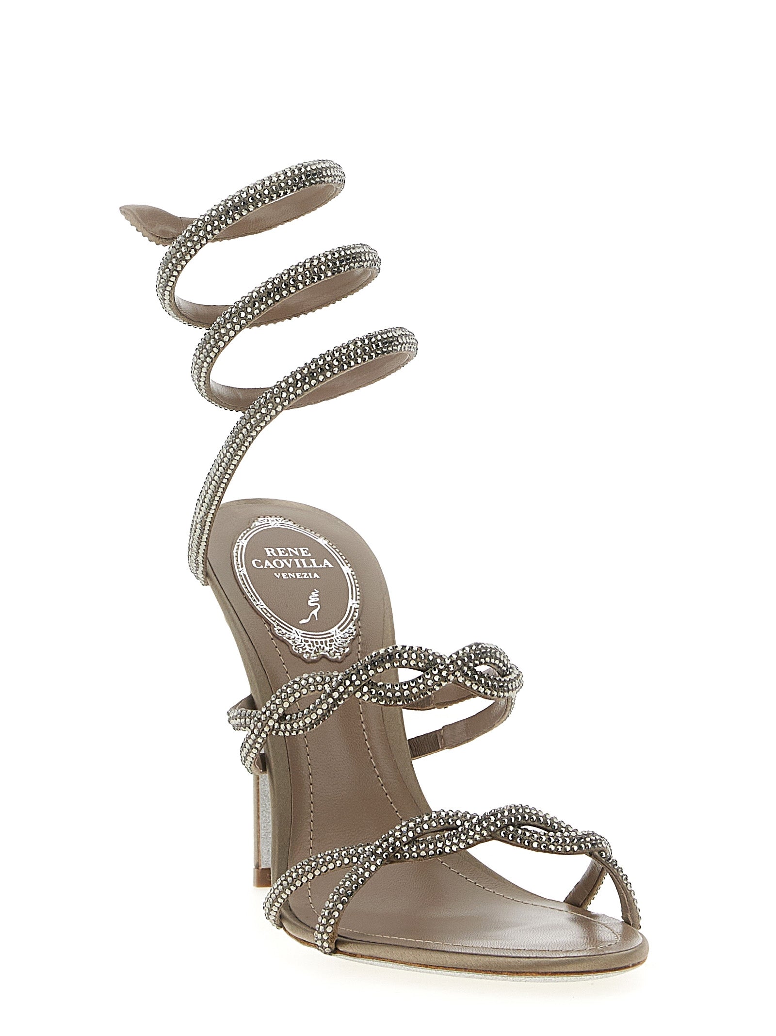 Braid Cleo sandals Gray Satin