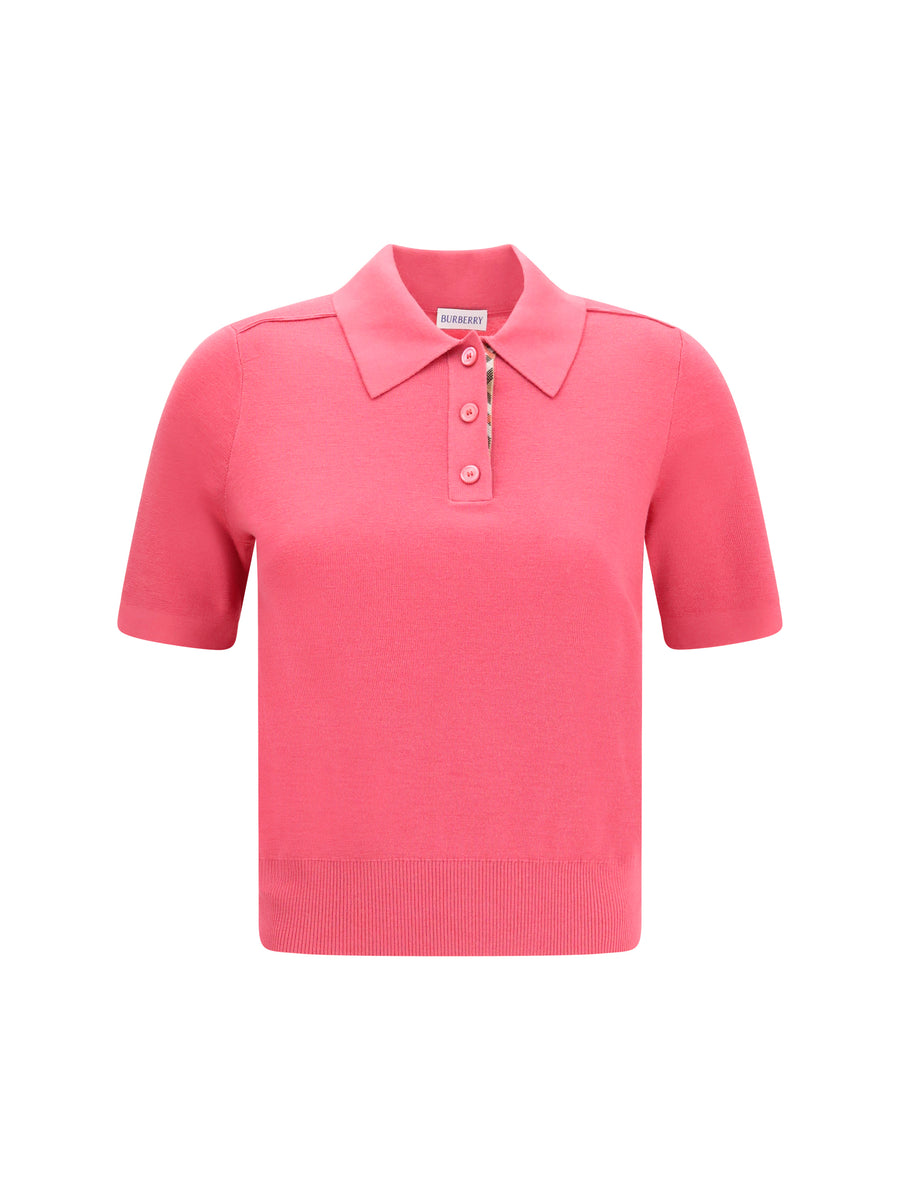 Burberry 100% Merino Wool polo in pink
