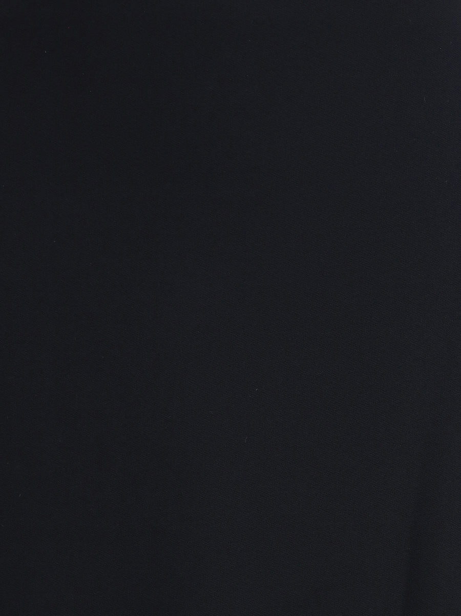 Midi Dress With Draped Back Black Viscose
