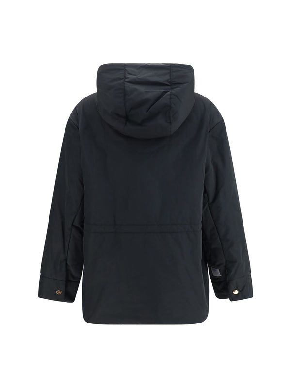 Reversible Padded Parka Black Outer: Polyester Puffer Jackets