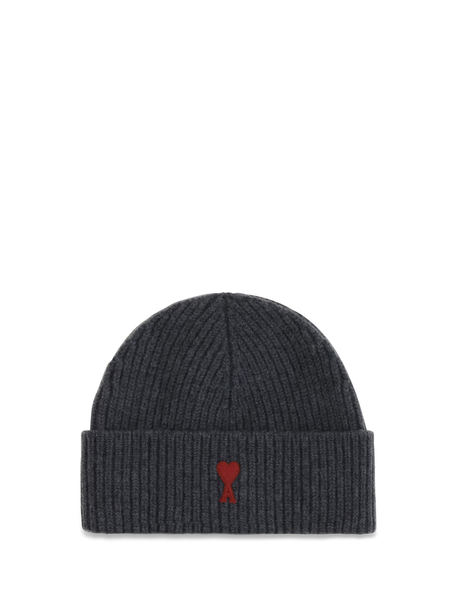 Quota Ami De Coeur Wool Beanie Gris Chine / Rouge Merino Ovis Aries Hats E Hairbands