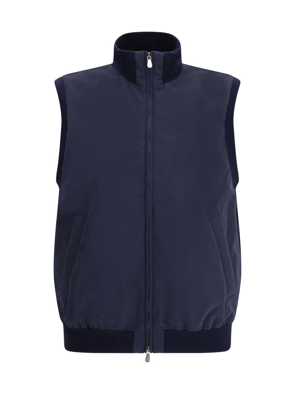 Brunello Cucinelli 70% Polyester vest in navy