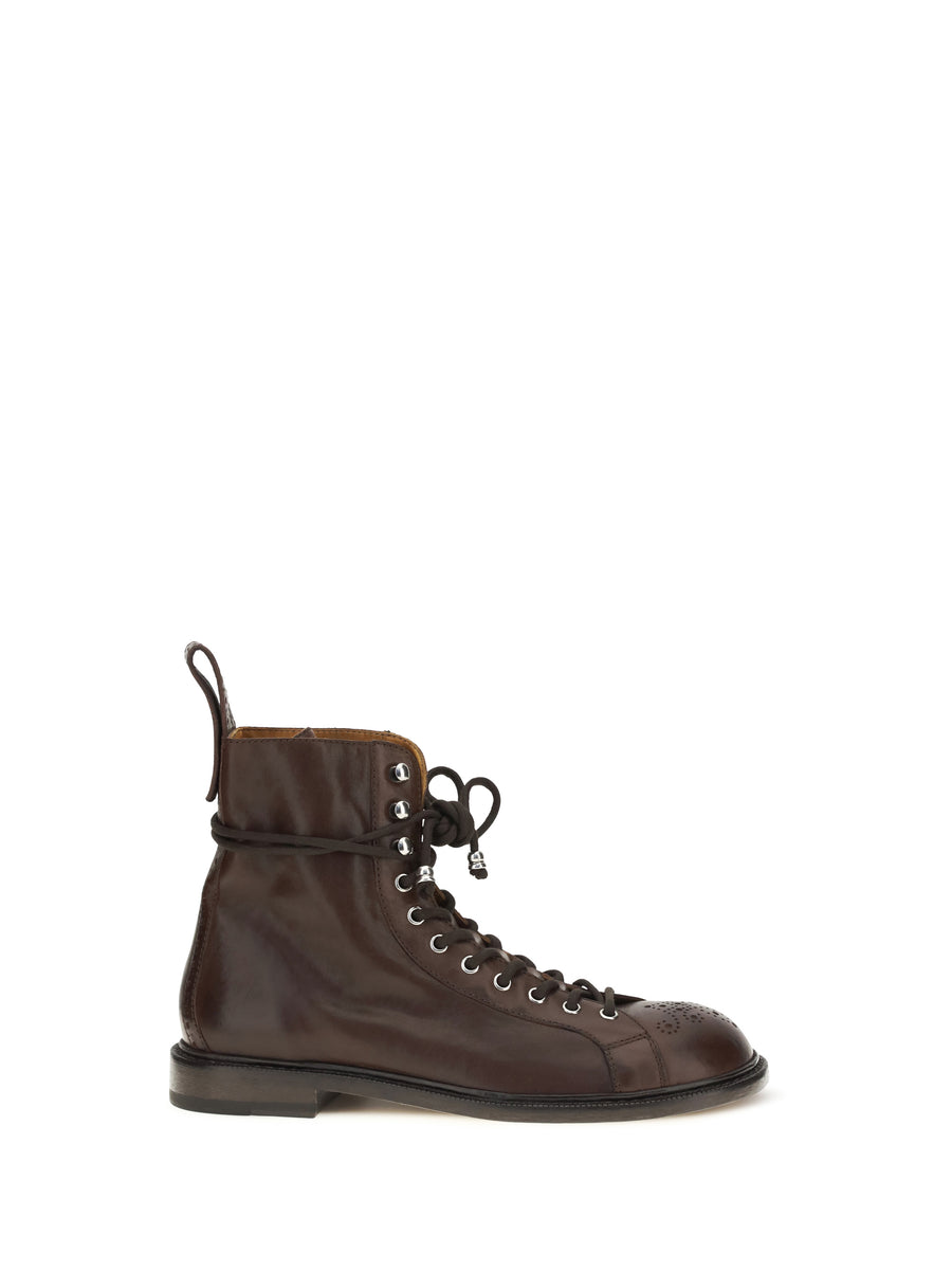 Versace Calf suede (upper); calf suede (sole) ankle boot in brown