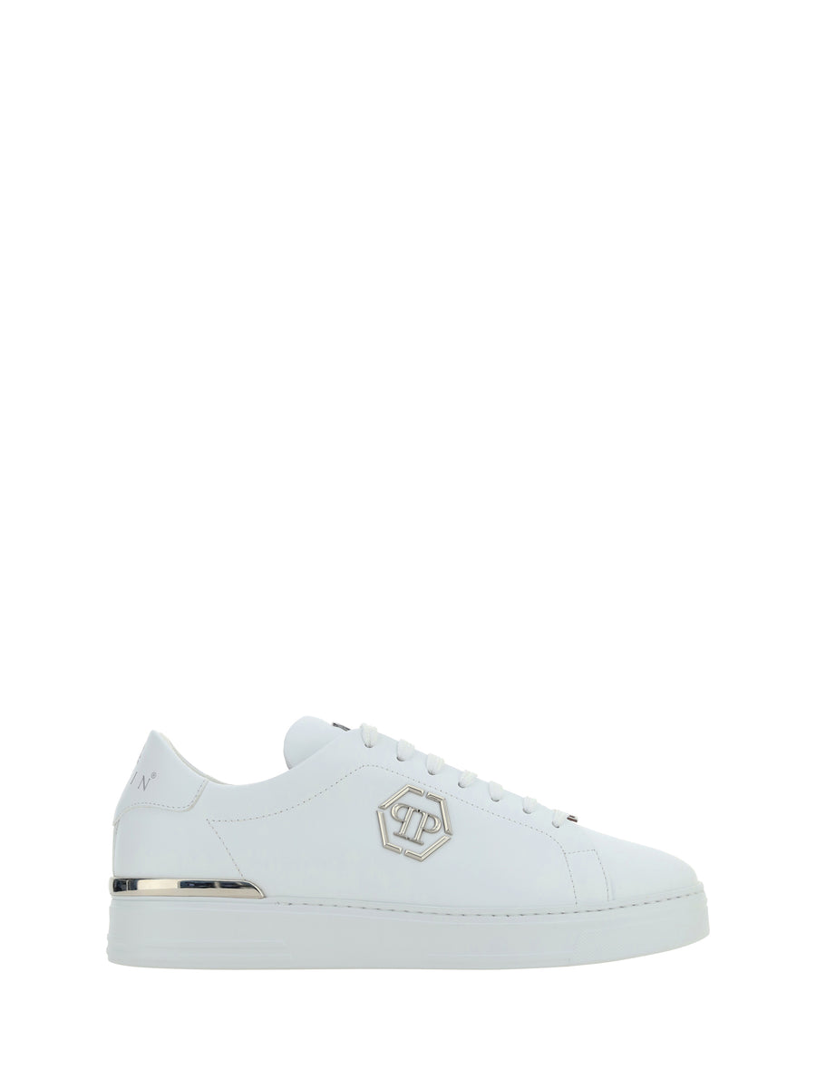 Philipp Plein Upper: 100% Calf Leather; Sole: 100% Rubber sneaker in white