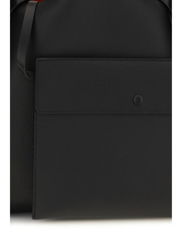 Tote Bag Bettina Black Calf Leather Shoulder