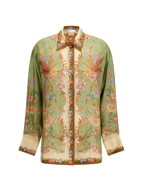 Zimmermann 100% Silk shirt in green