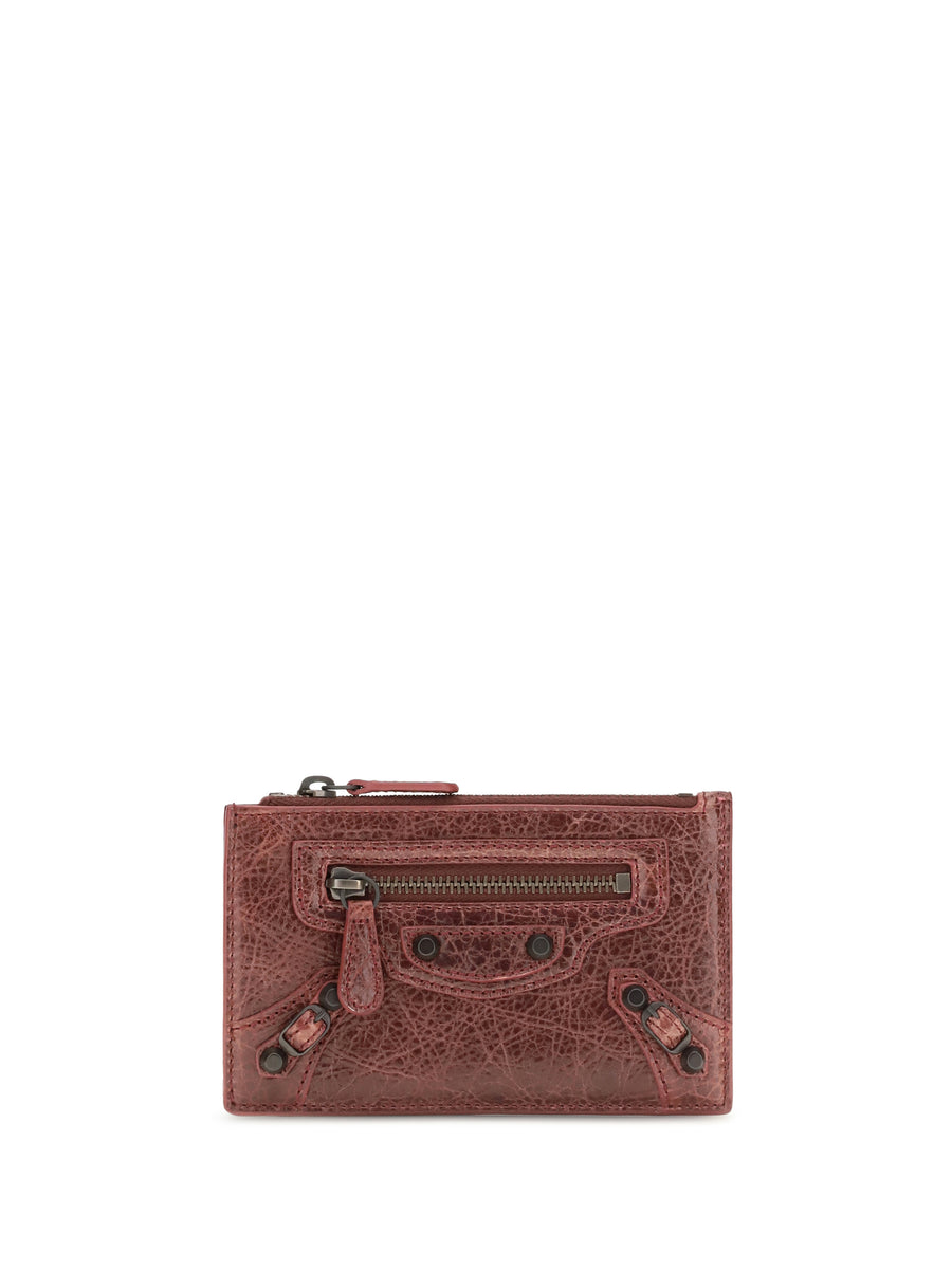 Balenciaga 100% Lambskin card holder wallet in red
