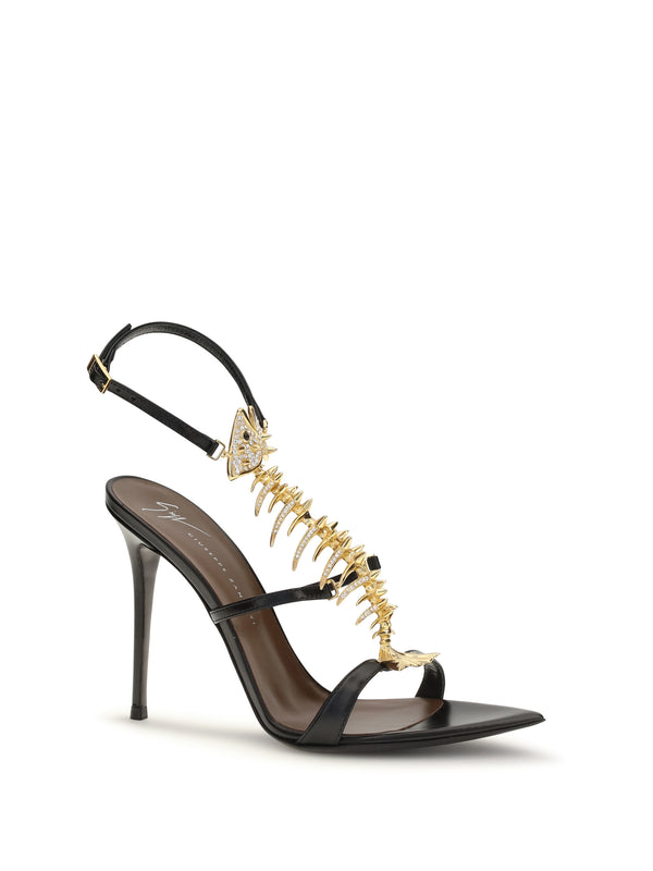 Sandals Slim Black Leather Calf
